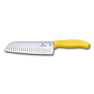 VICTORINOX - COLTELLO SANTOKU LINEA SWISS CLASSIC 17CM GIALLO