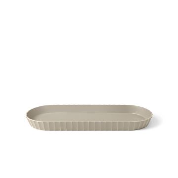 BLIM PLUS - VASSOIO IN POLIPROPILENE LINEA MINERVA 37.5X15CM GRIGIO MOKA