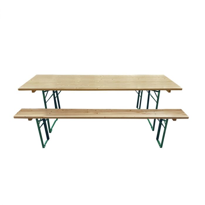 Set Birreria 220x80 in Legno Tavolo 2 Panche Gambe Richiudibili da Sagre  Feste