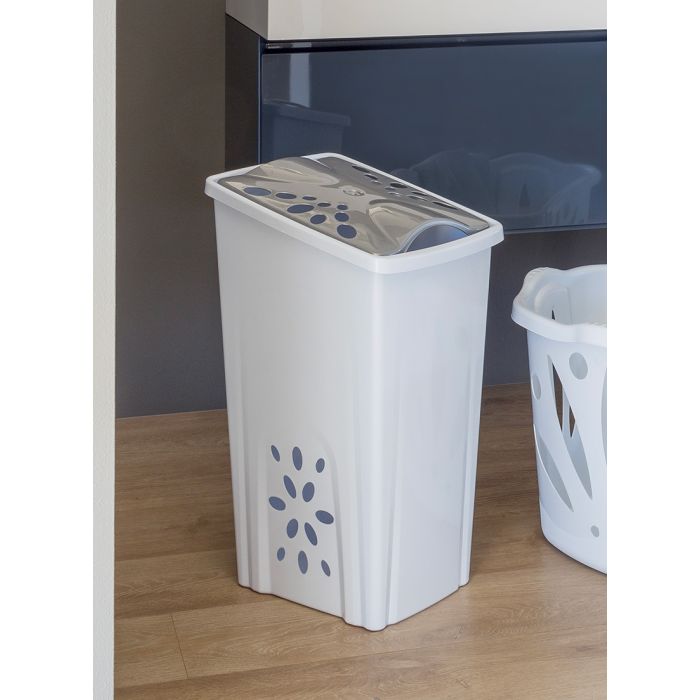 PORTABIANCHERIA PERLA 45LT IN PLASTICA BIANCO 30X35X60CM : vendita online  PORTABIANCHERIA PERLA 45LT IN PLASTICA BIANCO 30X35X60CM in offerta