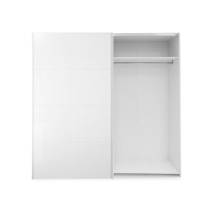 Armadio 250x223h cm con due ante scorrevoli bianco opaco e