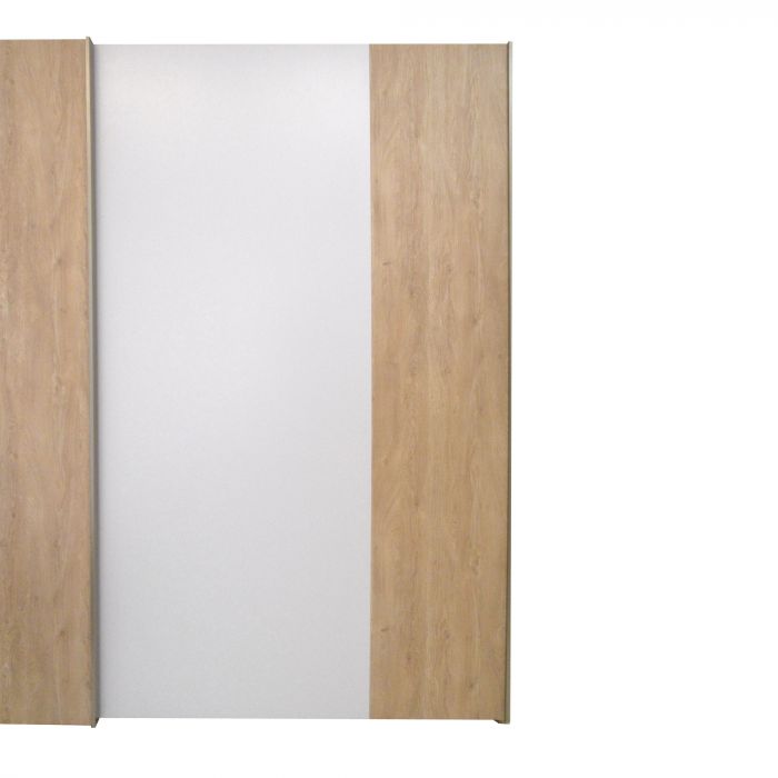 Armadio basso 2 ante scorrevoli MecoOffice linea Wood H 85 cm rovere /  argento