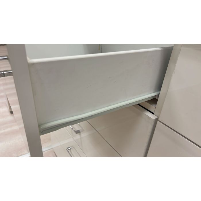 CASSETTIERA IN LAMINATO BIANCO LUCIDO 5 CASSETTI 80X44cm altezza 104cm in  offerta