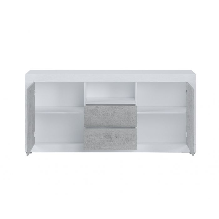 CREDENZA 3P CEMENTO/BIANCO DE166