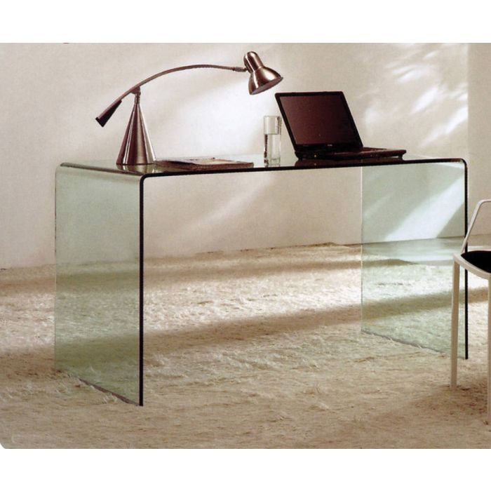 Scrivania in vetro temperato: scrivania ZAFFERANA in vetro trasparente
